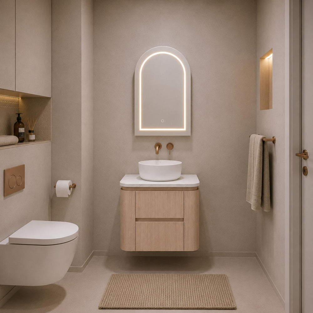 LUKKA RAVELLO SANDY OAK WOODMATT 750MM WALL HUNG VANITY