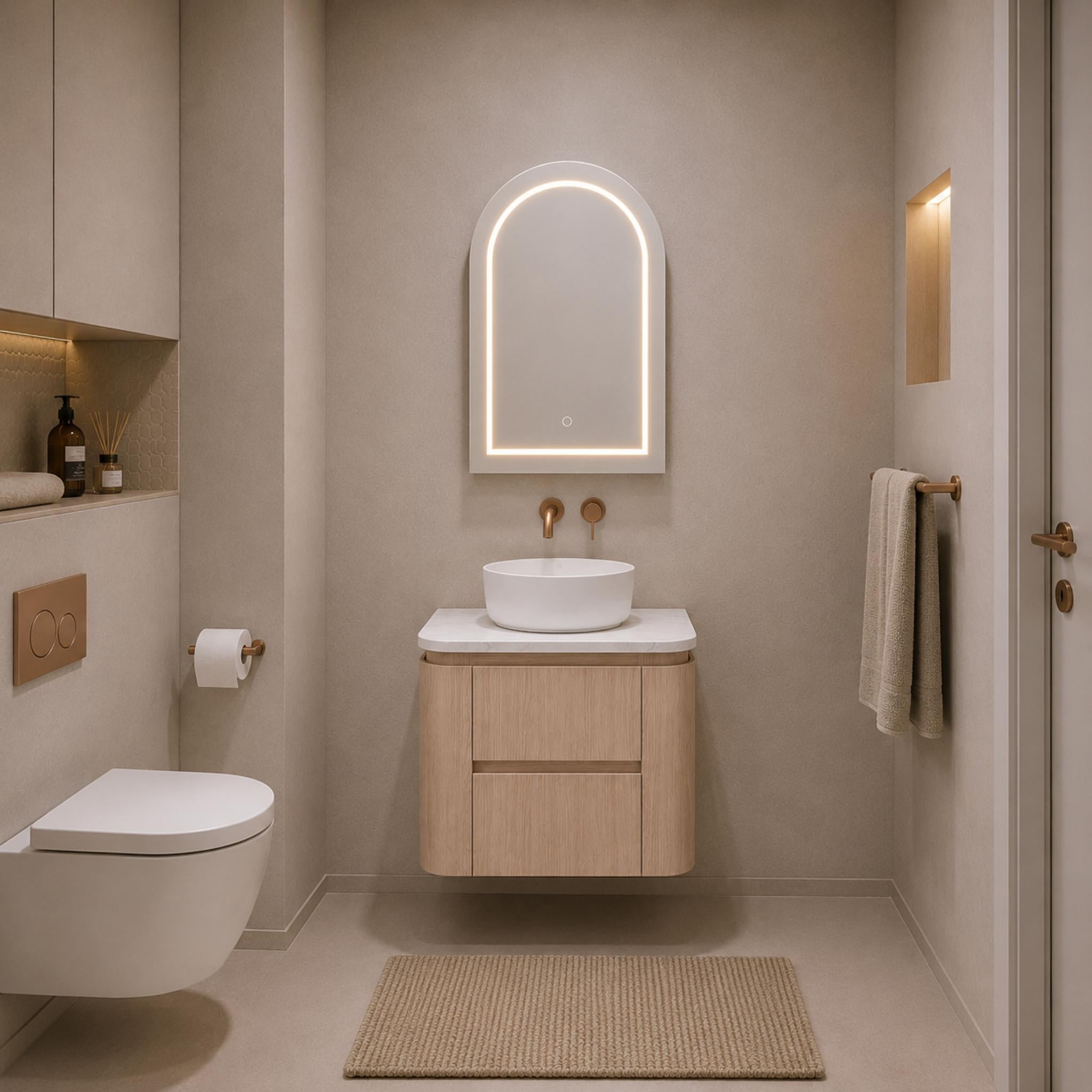 LUKKA RAVELLO SANDY OAK WOODMATT 750MM WALL HUNG VANITY