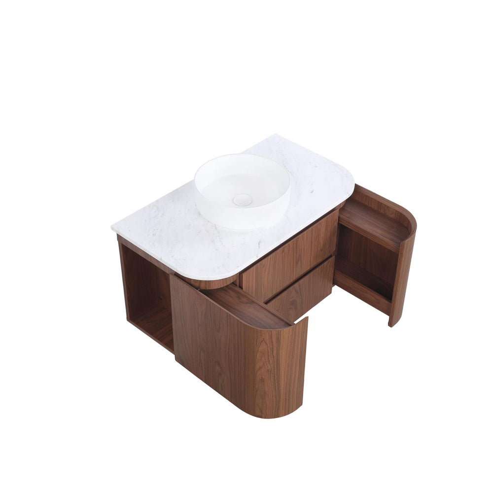 LUKKA RAVELLO MOCHA OAK WOODMATT 900MM WALL HUNG VANITY