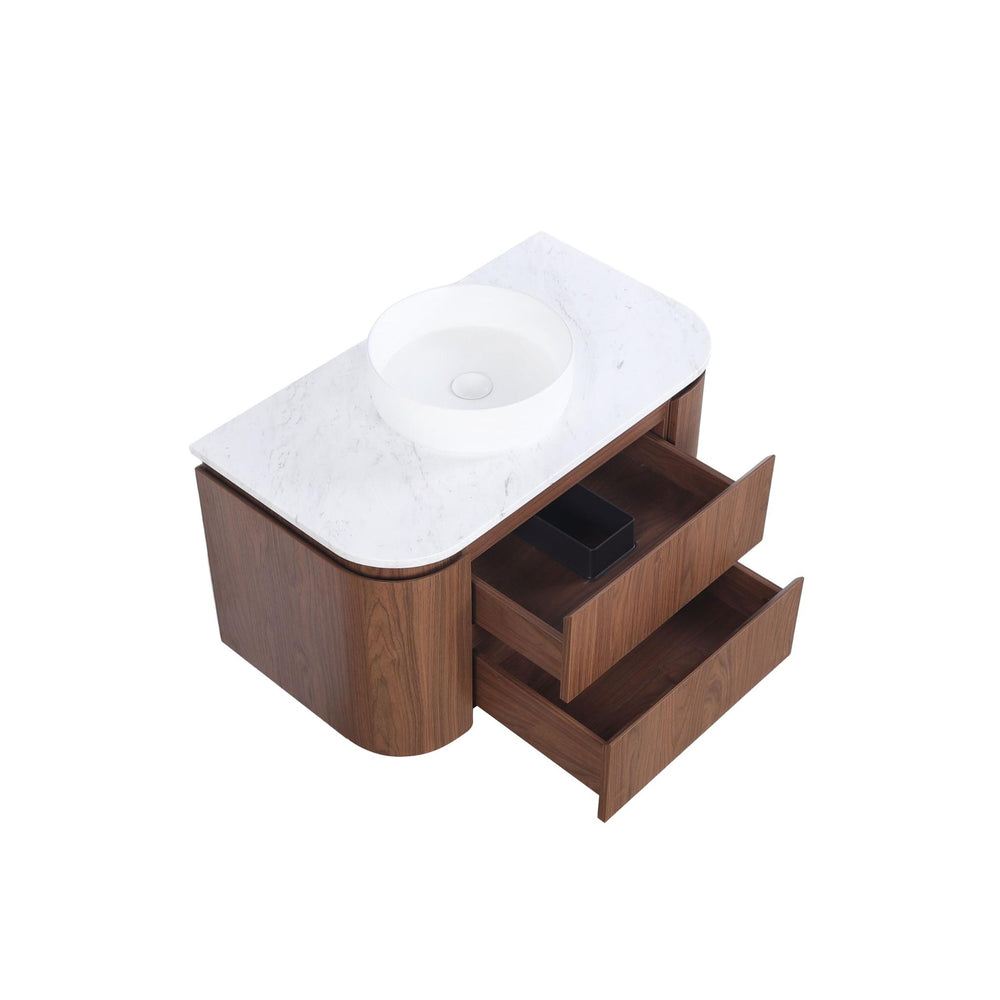LUKKA RAVELLO MOCHA OAK WOODMATT 900MM WALL HUNG VANITY