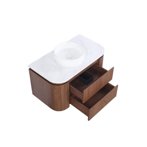LUKKA RAVELLO MOCHA OAK WOODMATT 900MM WALL HUNG VANITY