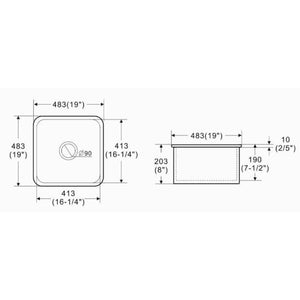 LUKKA ELBA INSET AND UNDERMOUNT FINE FIRECLAY SINK GLOSS WHITE 483MM
