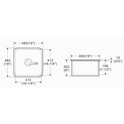LUKKA ELBA INSET AND UNDERMOUNT FINE FIRECLAY SINK GLOSS WHITE 483MM