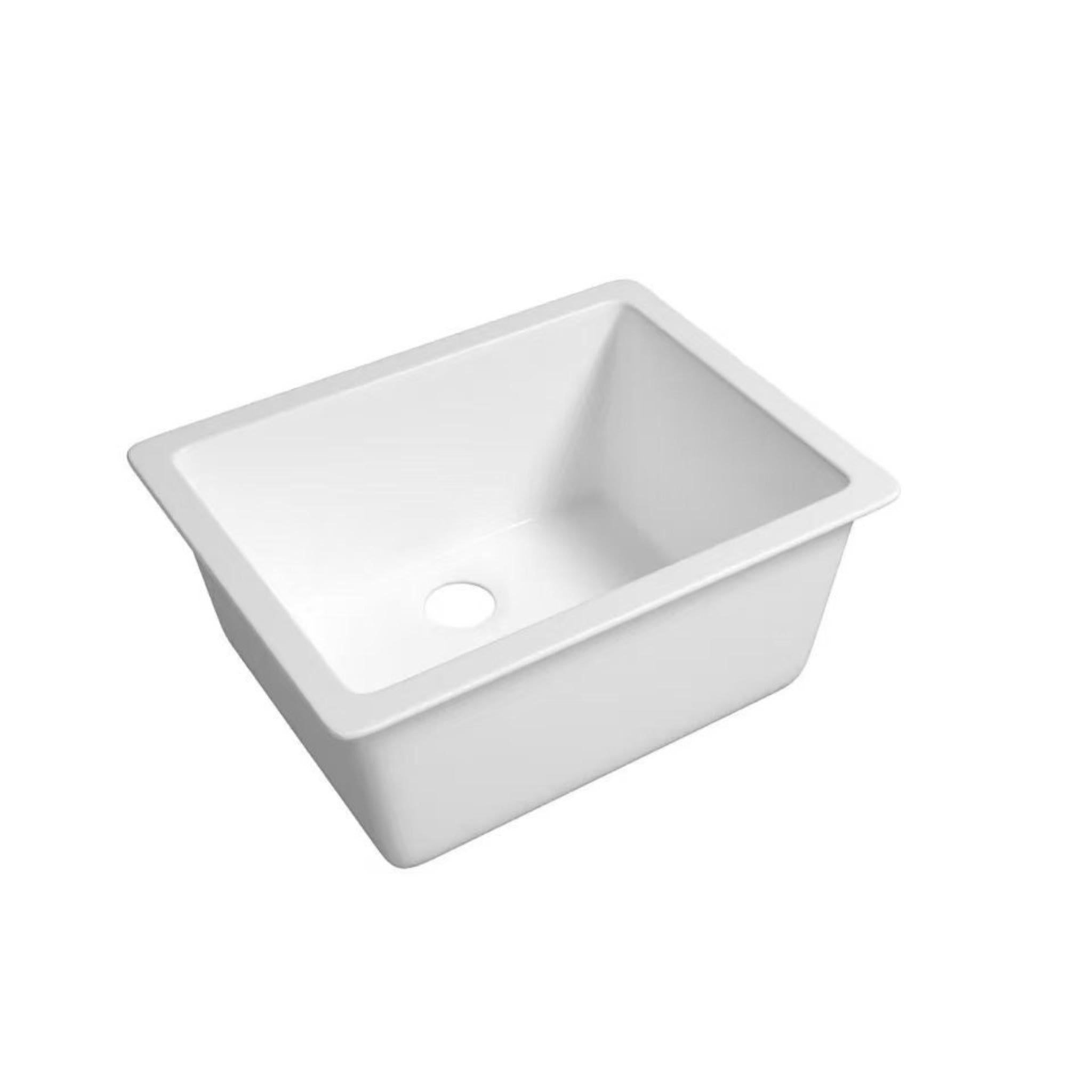 LUKKA PROCIDA INSET AND UNDERMOUNT FINE FIRECLAY SINK GLOSS WHITE 618MM