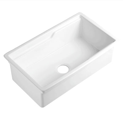 LUKKA VORONA INSET AND UNDERMOUNT FIRECLAY SINK GLOSS WHITE 813MM