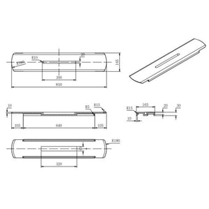 LUKKA CHASEY MATTE WHITE BATH TRAY WITH BUILT IN SLOT 850MM