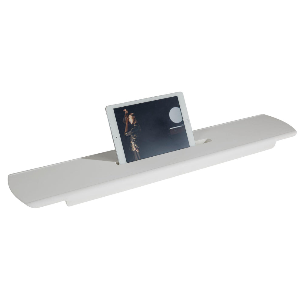 LUKKA CHASEY MATTE WHITE BATH TRAY WITH BUILT IN SLOT 850MM