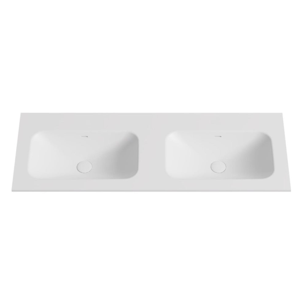 LUKKA CHASEY MATTE WHITE DOUBLE BOWL VANITY UNDERMOUNT TOP (AVAILABLE IN MULTIPLE SIZES)