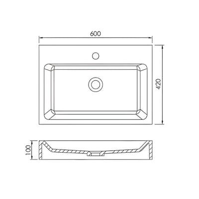 LUKKA CRETE WALL HUNG BASIN MATTE WHITE 420MM