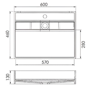 LUKKA CRETE WALL HUNG BASIN MATTE WHITE 460MM