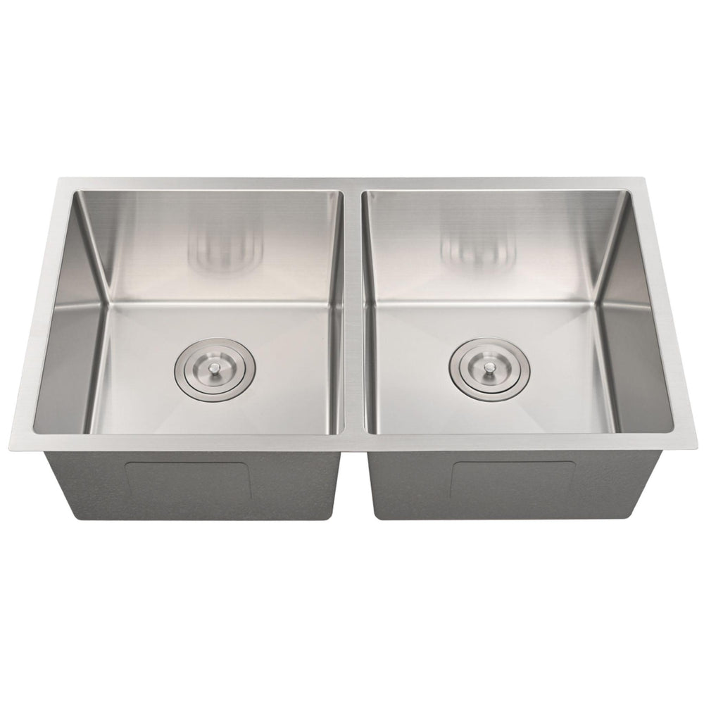 LUKKA KLIFF HAND MADE STAINLESS STEEL DOUBLE BOWL UNDERMOUNT KITCHEN SINK 775MM