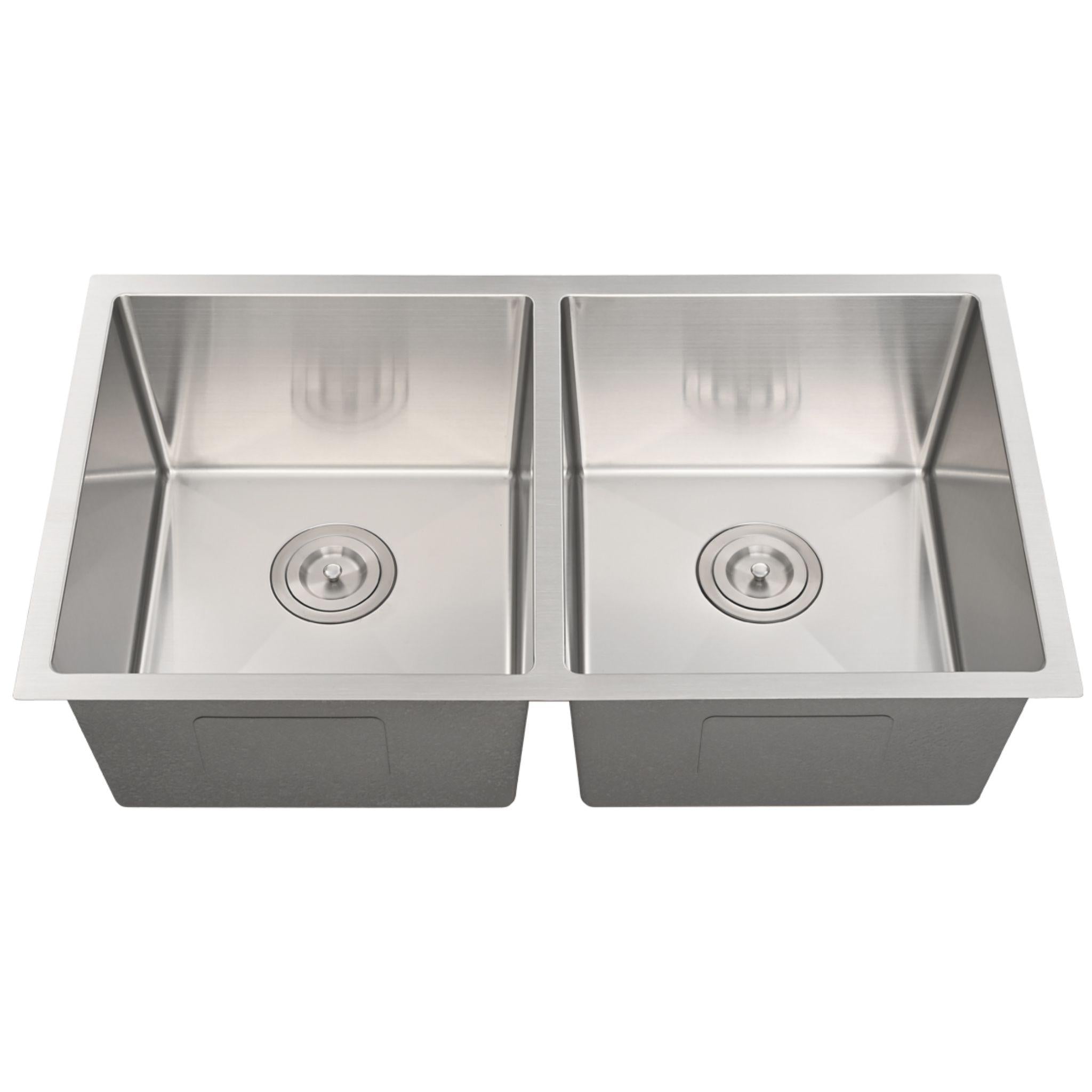 LUKKA KLIFF HAND MADE STAINLESS STEEL DOUBLE BOWL UNDERMOUNT KITCHEN SINK 775MM