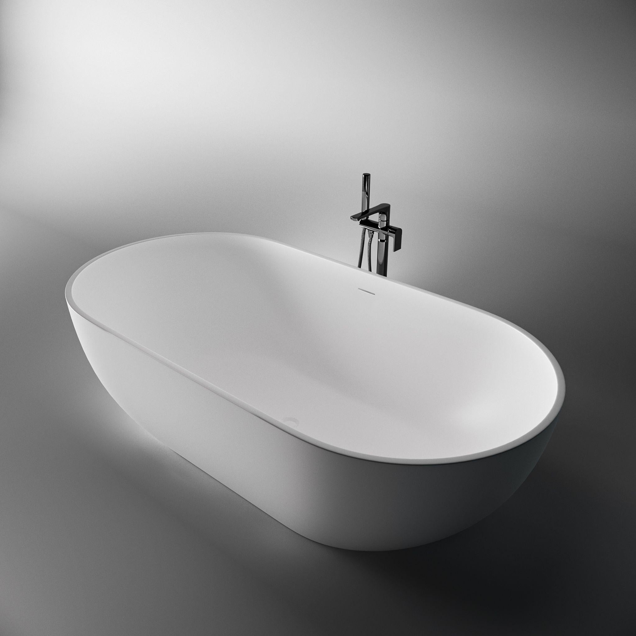 LUKKA KIRRA FREESTANDING BATHTUB MATTE WHITE (AVAILABLE IN 1400MM, 1500MM AND 1700MM)