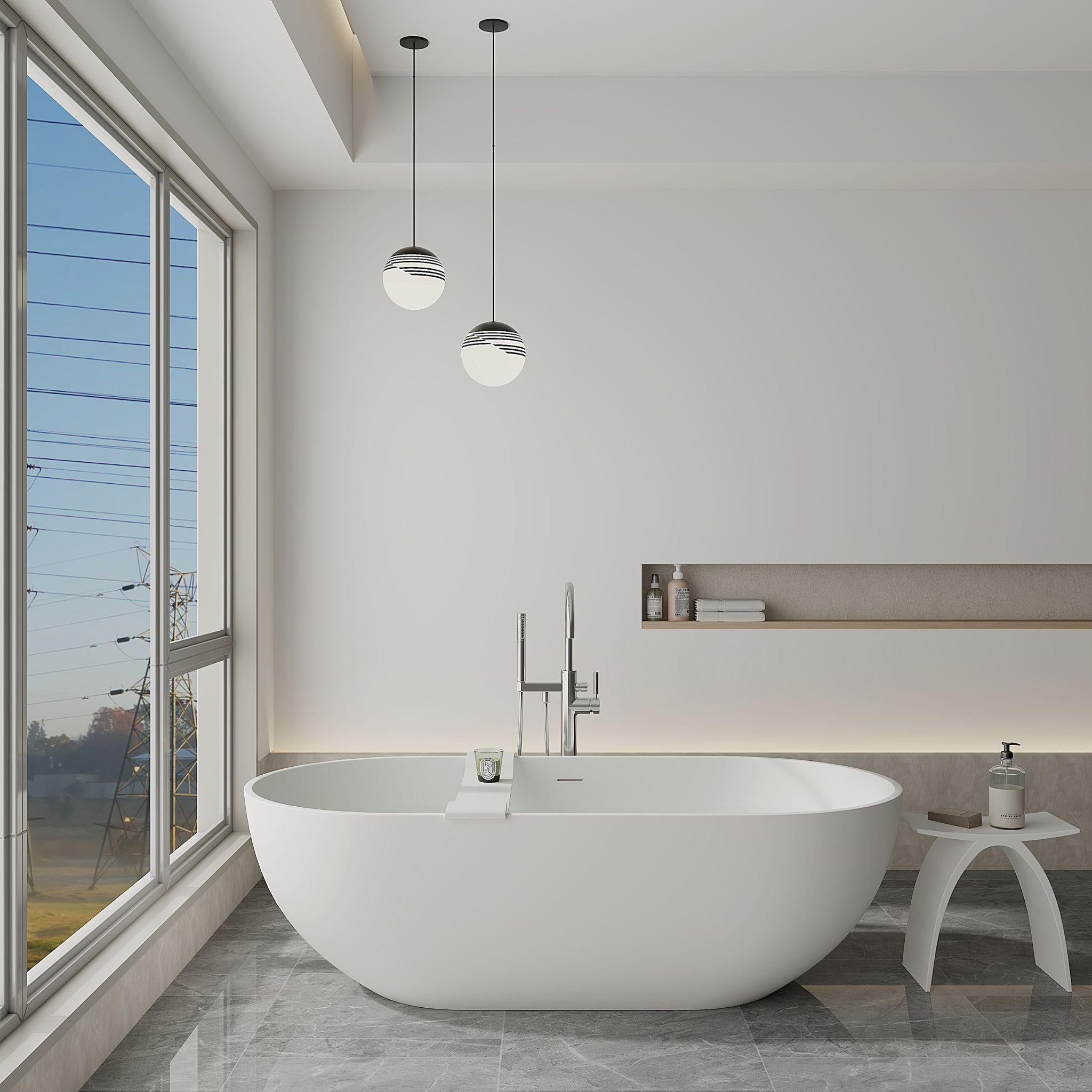 LUKKA KIRRA FREESTANDING BATHTUB MATTE WHITE (AVAILABLE IN 1400MM, 1500MM AND 1700MM)
