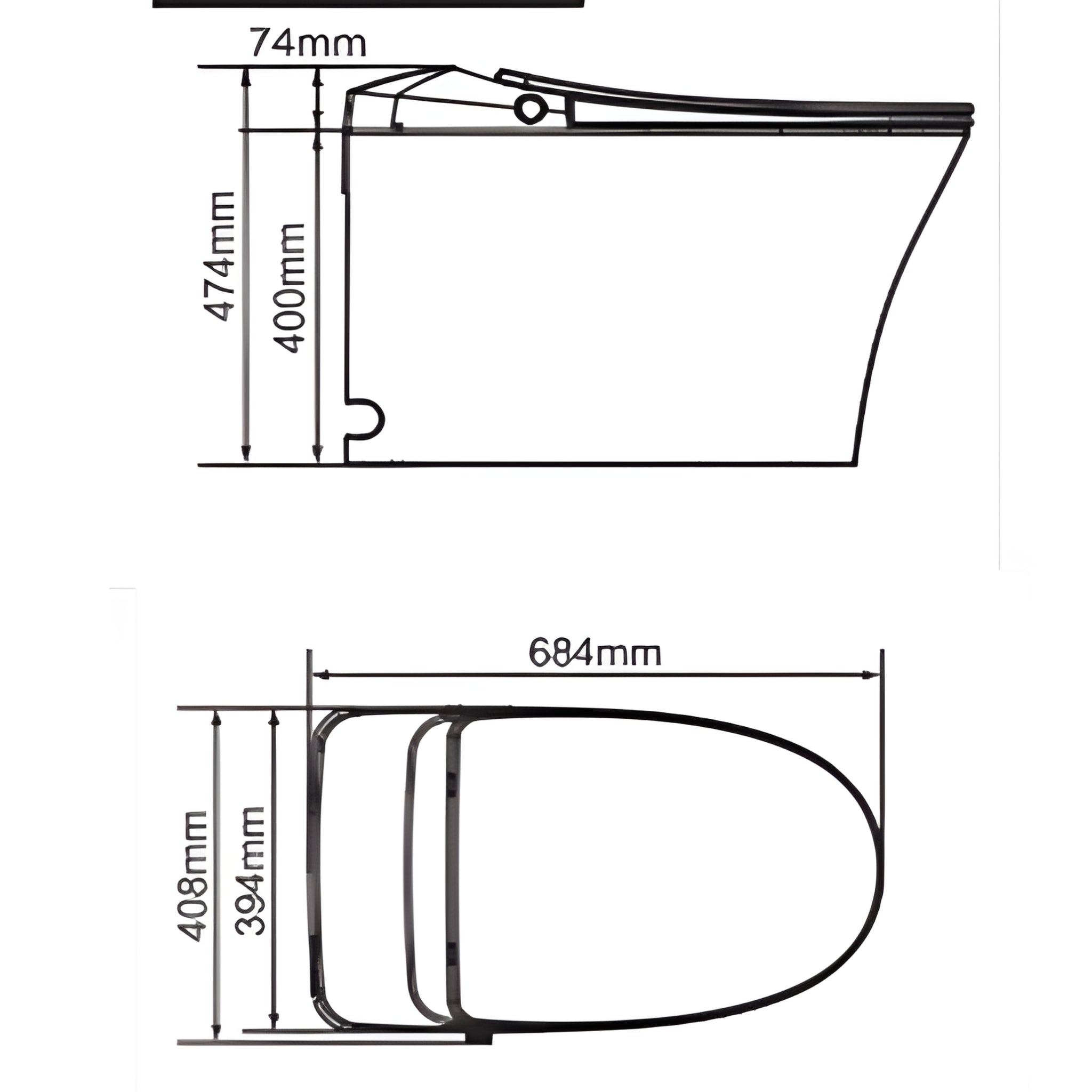 LUKKA SAMOS RIMLESS BACK TO WALL SMART TOILET WHITE