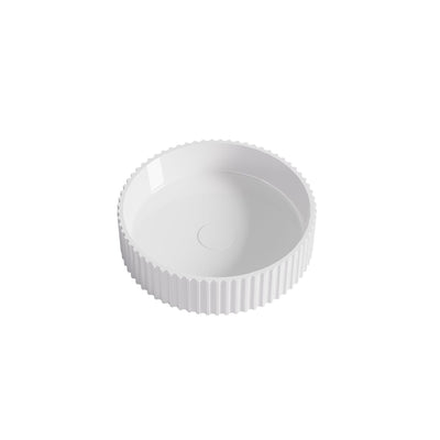 LUKKA OLLEY FLUTED ABOVE COUNTER BASIN GLOSS WHITE 400MM