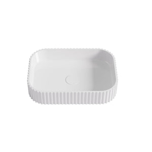 LUKKA JAPSER FLUTED ABOVE COUNTER BASIN GLOSS WHITE 500MM