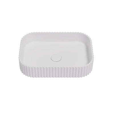 LUKKA JAPSER FLUTED ABOVE COUNTER BASIN MATTE WHITE 500MM