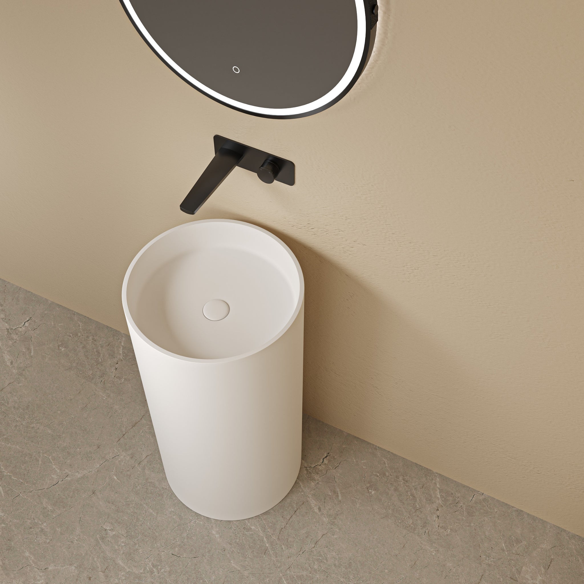LUKKA OLLEY PEDESTAL BASIN MATTE WHITE 450MM