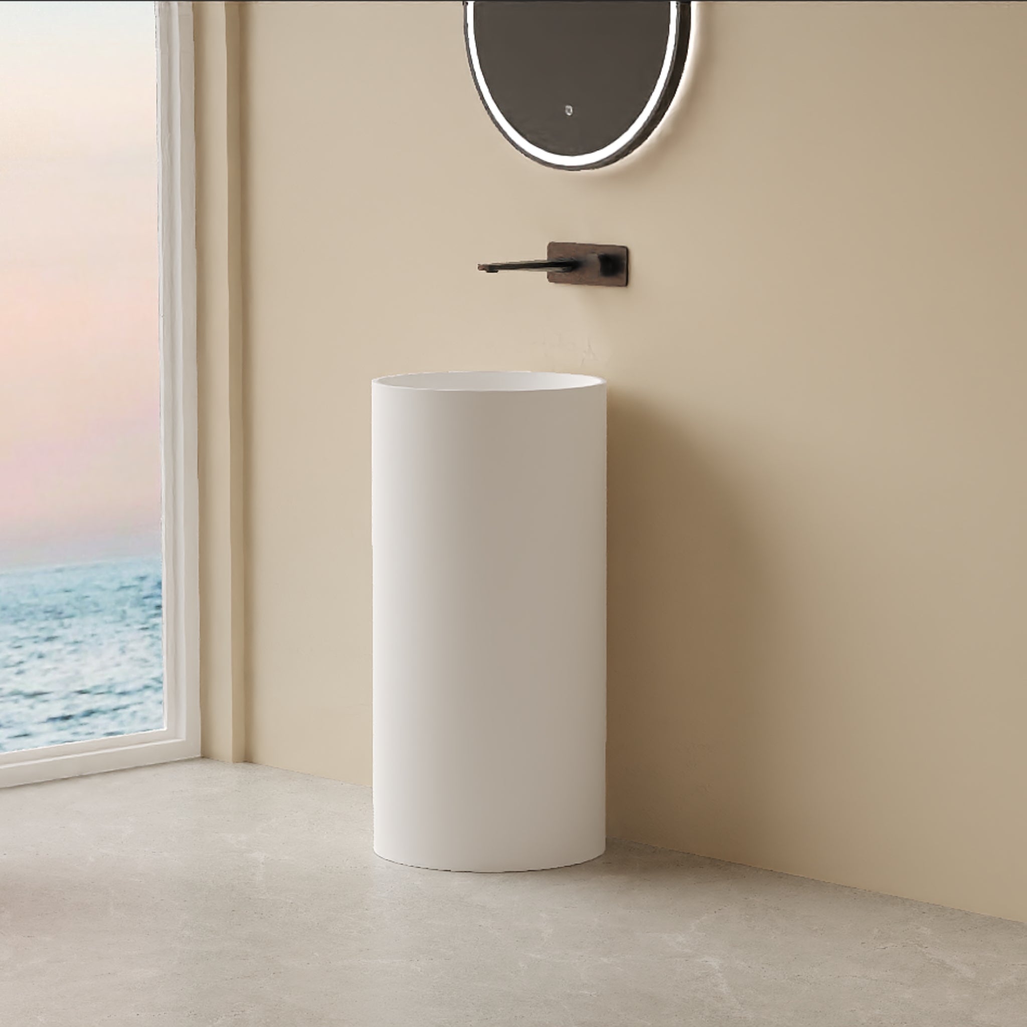 LUKKA OLLEY PEDESTAL BASIN MATTE WHITE 450MM