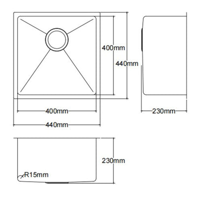 LUKKA KLIFF HAND MADE PVD STAINLESS STEEL SINGLE BOWL UNDERMOUNT KITCHEN SINK BRUSHED BRONZE (MULTIPLE SIZES AVAILABLE)