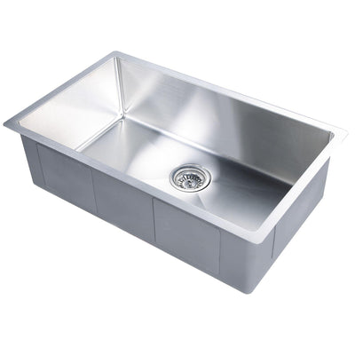 LUKKA KLIFF HAND MADE STAINLESS STEEL SINGLE BOWL UNDERMOUNT KITCHEN SINK 760MM