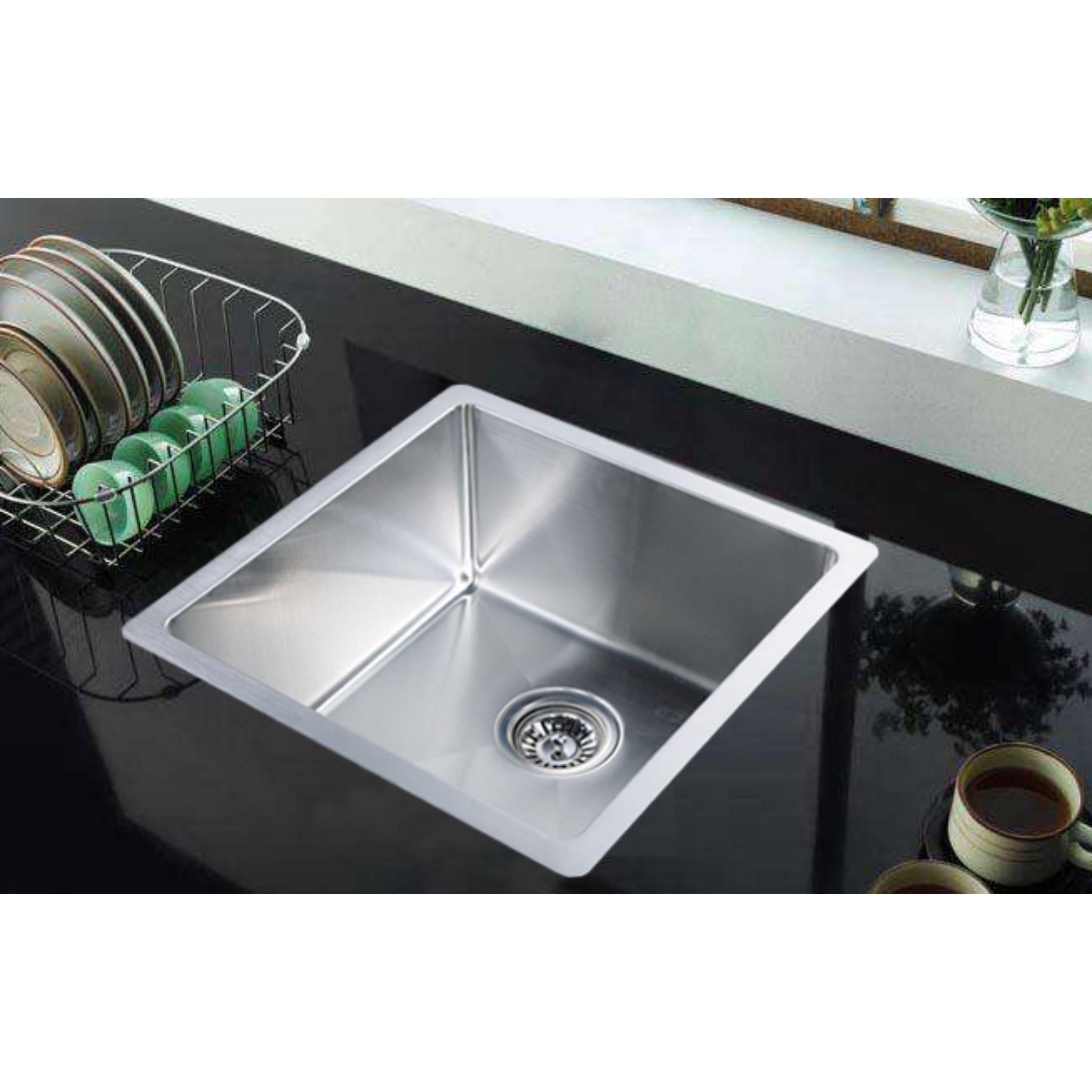 LUKKA KLIFF HAND MADE STAINLESS STEEL SINGLE BOWL UNDERMOUNT KITCHEN SINK 440MM