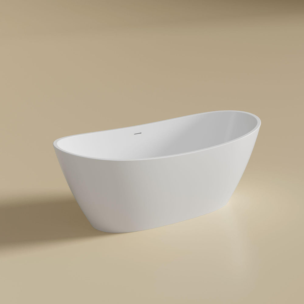 LUKKA VALLA FREESTANDING BATHTUB OVERFLOW MATTE WHITE (AVAILABLE IN 1500MM AND 1700MM)