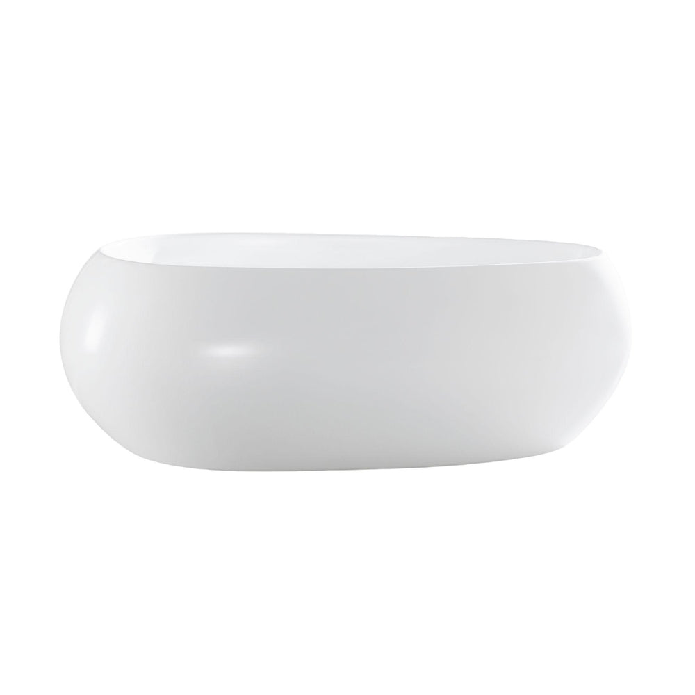 LUKKA VOGA FREESTANDING BATHTUB OVERFLOW GLOSS WHITE 1800MM