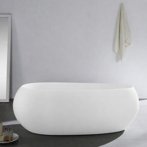 LUKKA VOGA FREESTANDING BATHTUB OVERFLOW MATTE WHITE 1800MM
