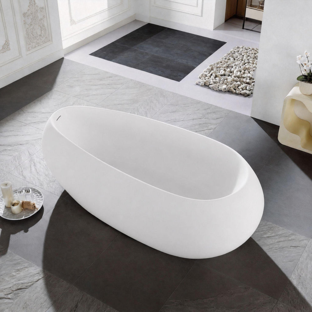 LUKKA VOGA FREESTANDING BATHTUB OVERFLOW MATTE WHITE 1800MM