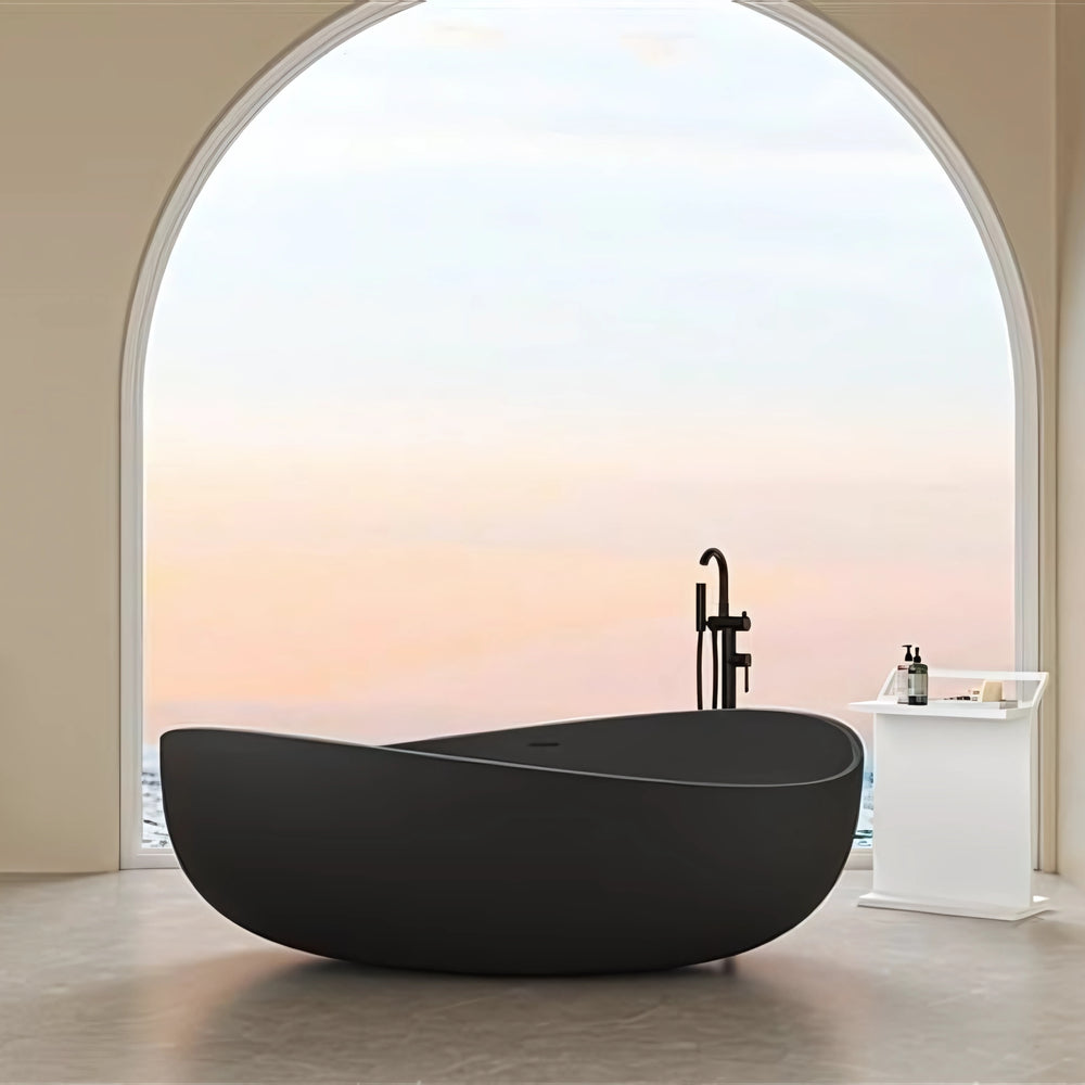 LUKKA WAVERTON FREESTANDING BATHTUB OVERFLOW MATTE BLACK 1800MM