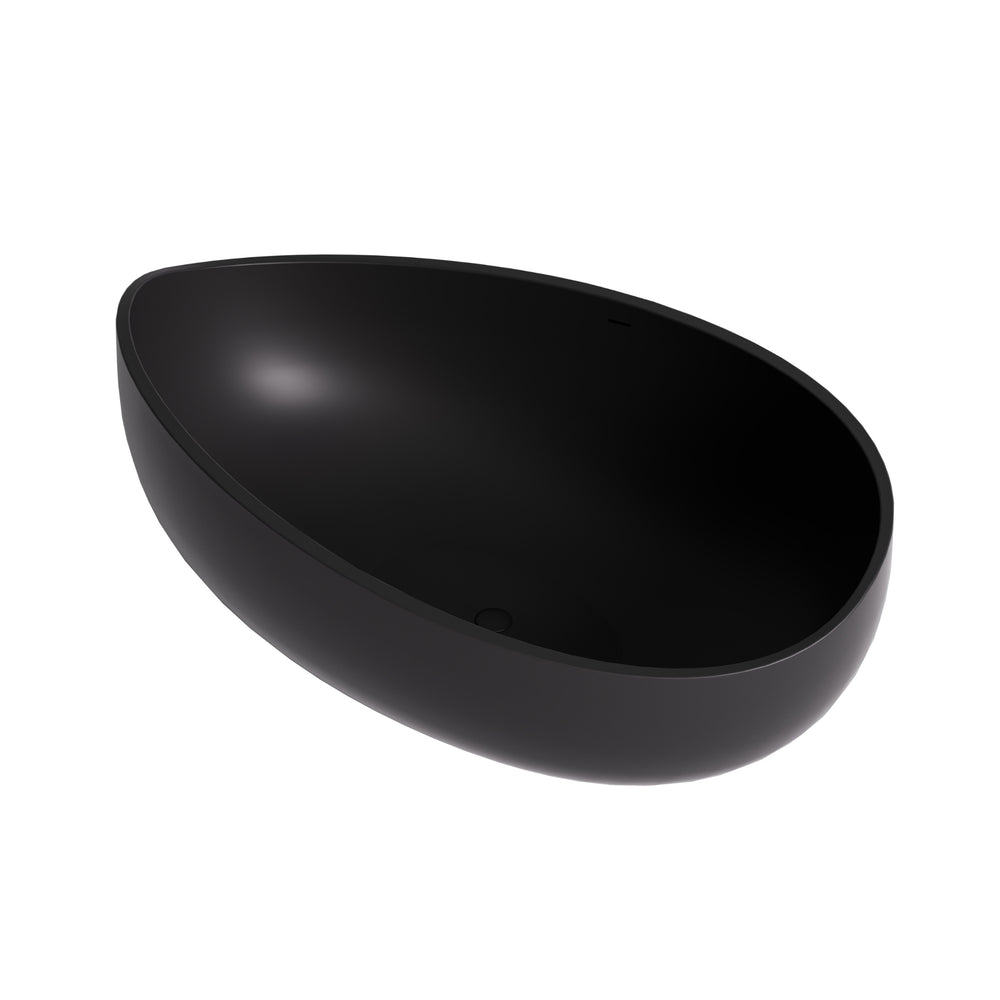 LUKKA WAVERTON FREESTANDING BATHTUB OVERFLOW MATTE BLACK 1800MM