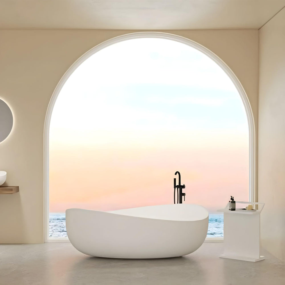 LUKKA WAVERTON FREESTANDING BATHTUB OVERFLOW MATTE WHITE 1800MM