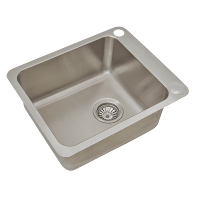 SCHOCK SINGLE BOWL LAUNDRY SINK WITH DUAL BYPASS STAINLESS STEEL 406MM
