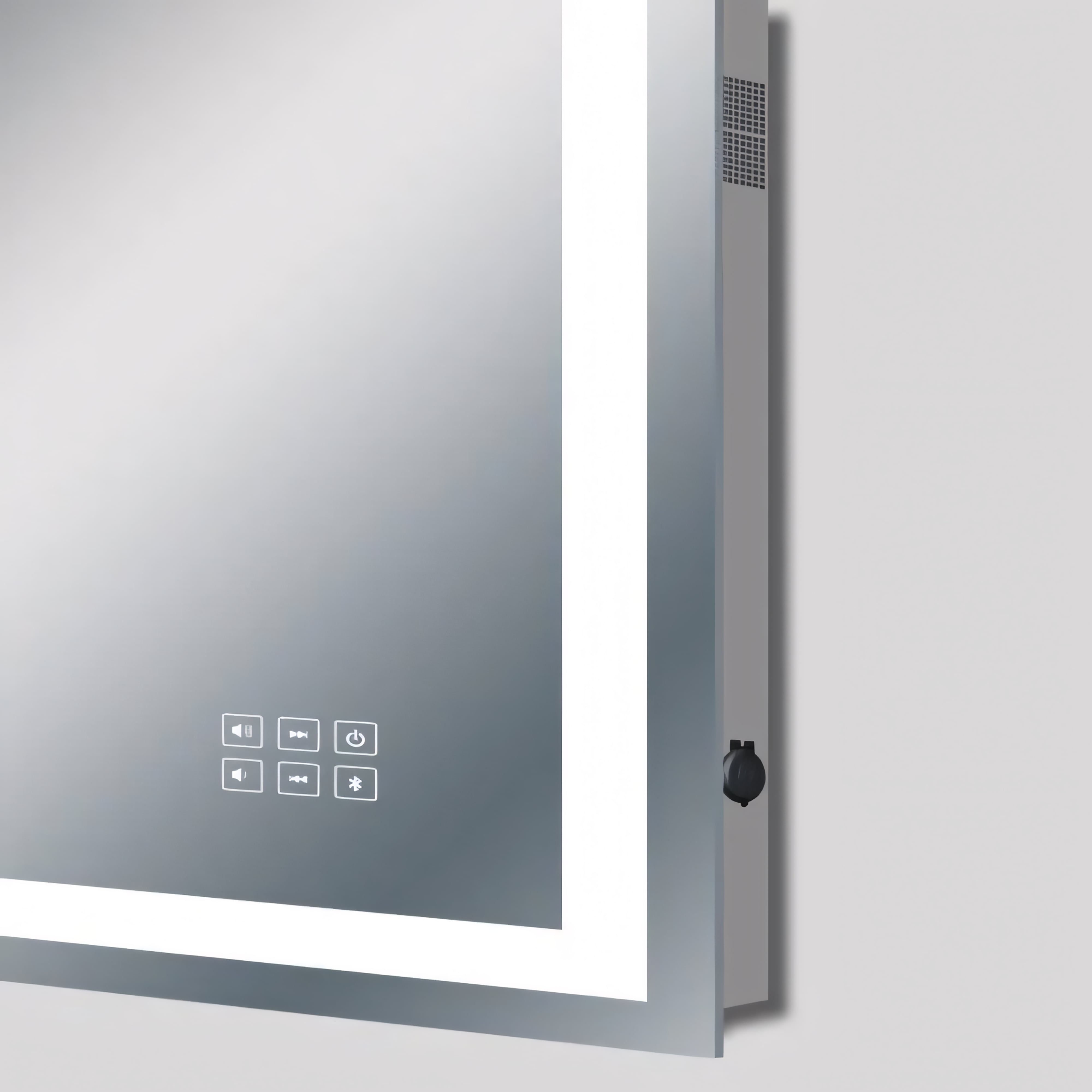 AQUAPERLA ART BLUETOOTH LED MIRROR WITH MAGNIFIER 3 COLOUR LIGHTS CHROME 1200X800MM