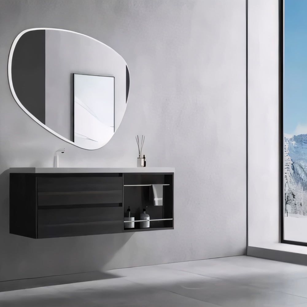 AQUAPERLA OVAL ACRYLIC LED MIRROR 3 COLOUR LIGHTS CHROME 800X675MM
