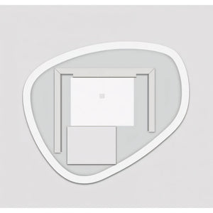 AQUAPERLA ASYMMETRICAL ACRYLIC LED MIRROR 3 COLOUR LIGHTS CHROME 1000X844MM