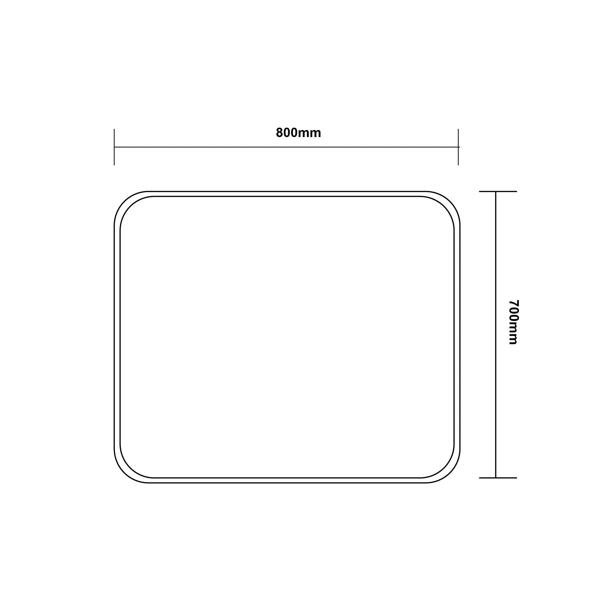 AQUAPERLA RECTANGULAR FRAMED LED MIRROR 3 COLOUR LIGHTS BLACK 800X700MM
