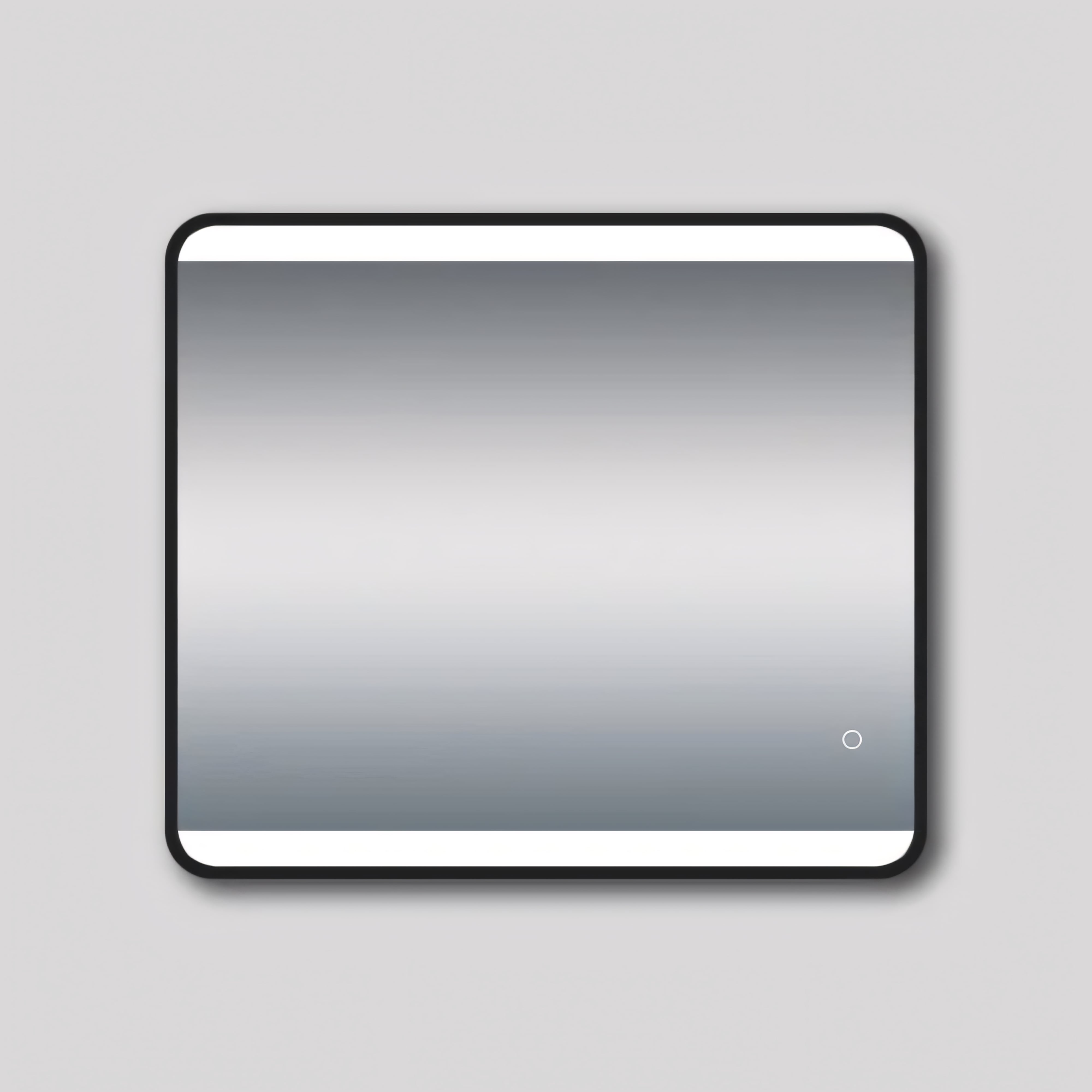 AQUAPERLA RECTANGULAR FRAMED LED MIRROR 3 COLOUR LIGHTS BLACK 800X700MM