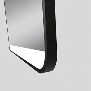 AQUAPERLA RECTANGULAR FRAMED LED MIRROR 3 COLOUR LIGHTS BLACK 800X700MM