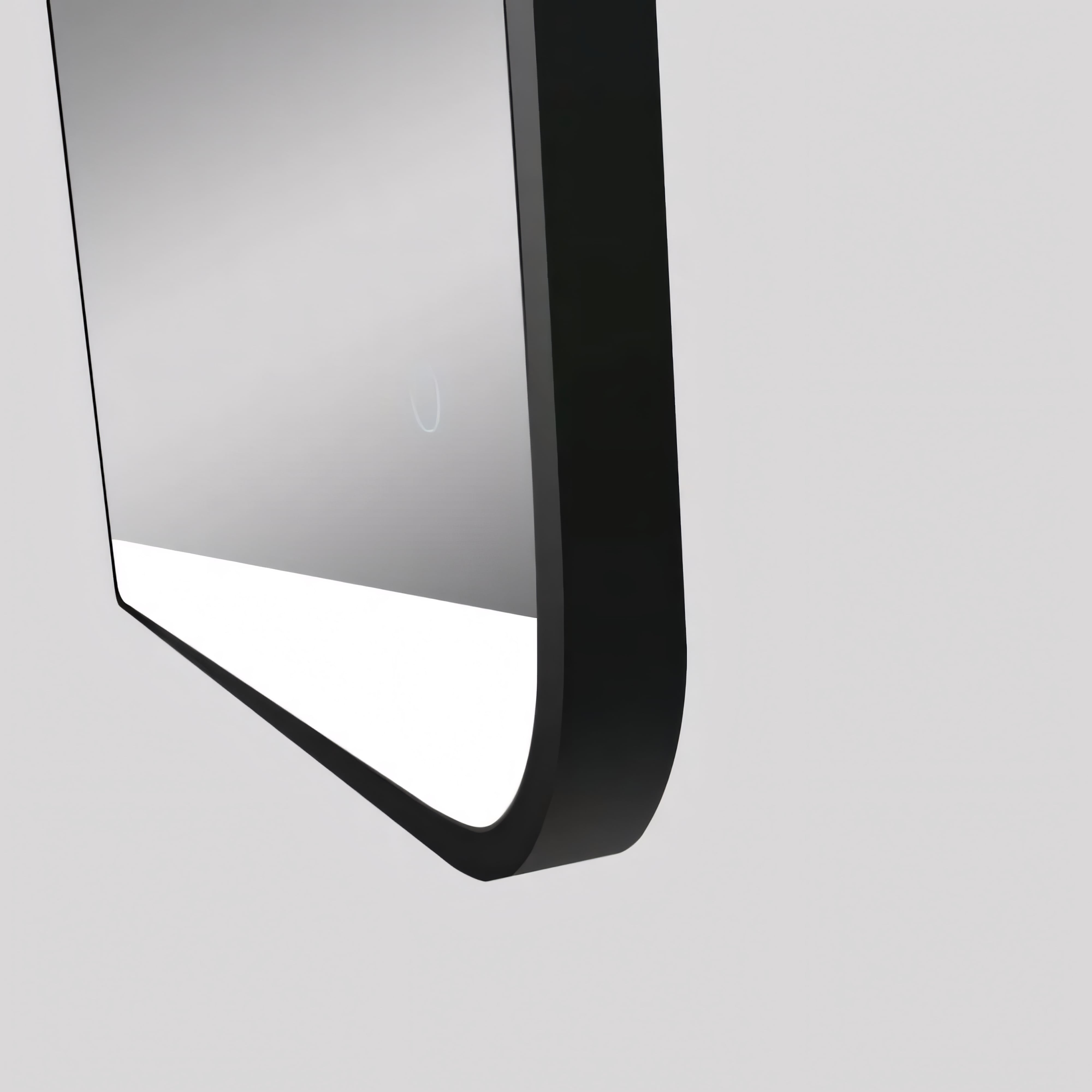 AQUAPERLA RECTANGULAR FRAMED LED MIRROR 3 COLOUR LIGHTS BLACK 800X700MM