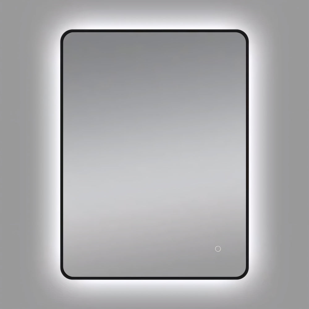 AQUAPERLA RECTANGULAR FRAMED BACKLIT LED MIRROR 3 COLOUR LIGHTS BLACK 610X810MM