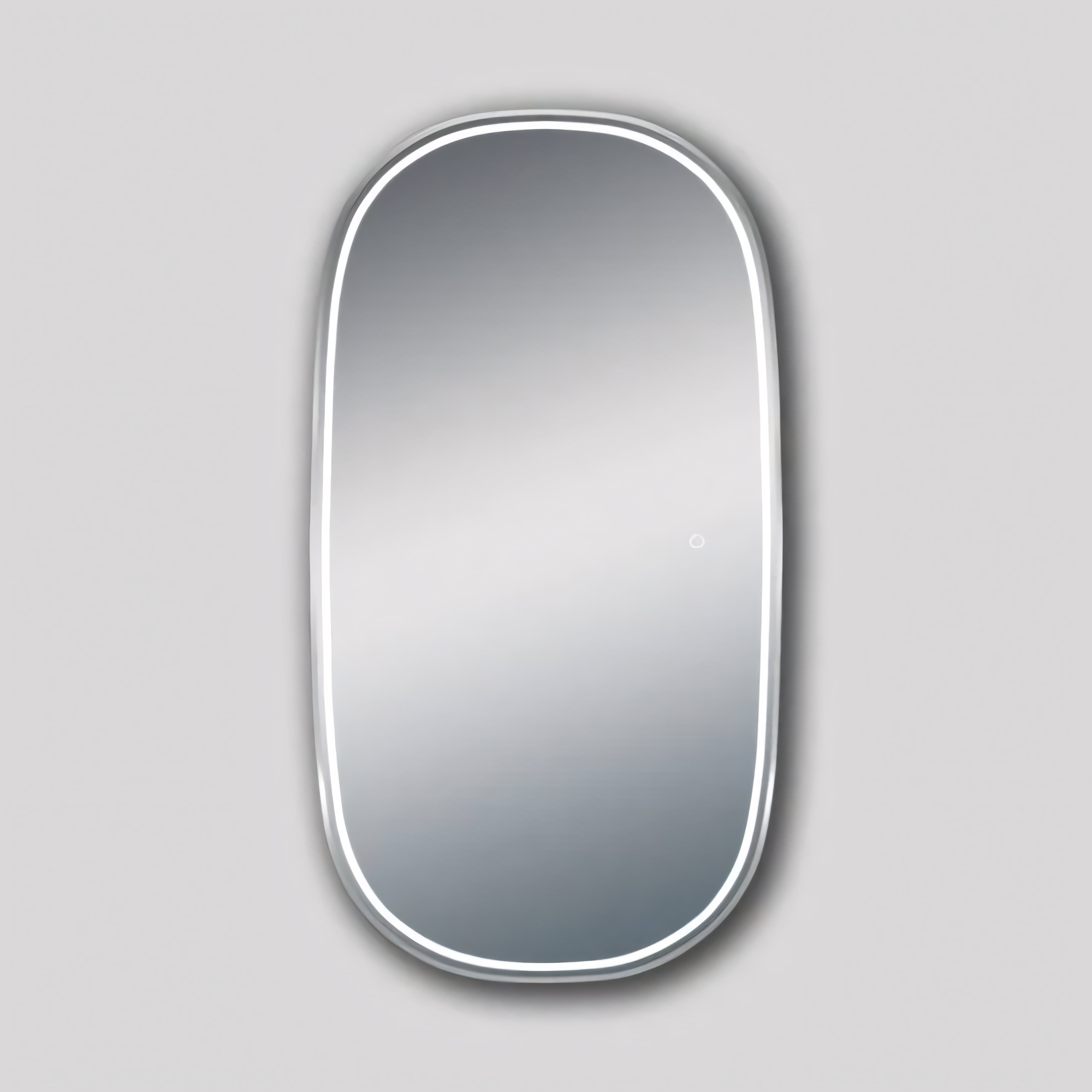 AQUAPERLA OVAL DRESSING LED MIRROR 3 COLOUR LIGHTS SILVER 1200X650MM