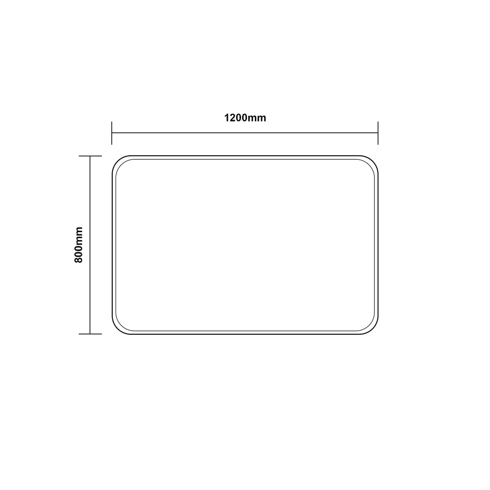 AQUAPERLA RECTANGULAR ACRYLIC BACKLIT LED MIRROR 3 COLOUR LIGHTS CHROME 1200X800MM