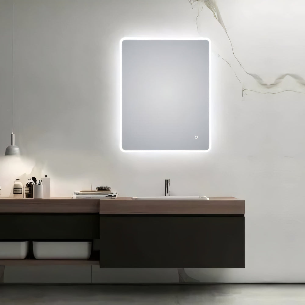 AQUAPERLA CURVED RIM RECTANGULAR 3 COLOR LED 600X750MM