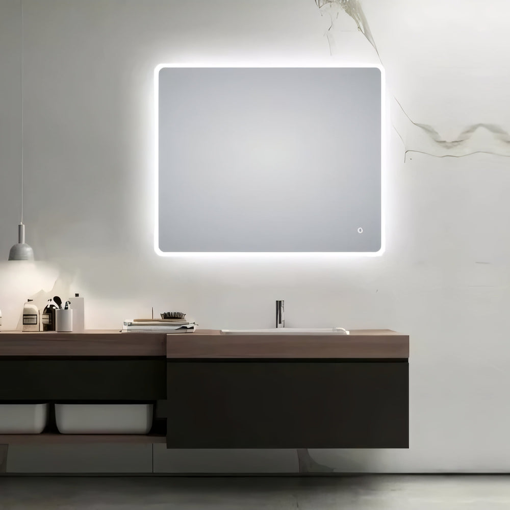 AQUAPERLA CURVED RIM RECTANGULAR 3 COLOR LED 900X750MM