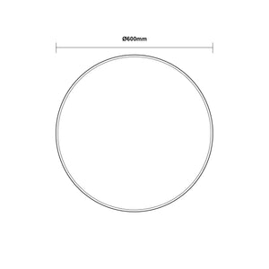 AQUAPERLA ROUND ACRYLIC LED MIRROR 3 COLOUR LIGHTS CHROME 600MM