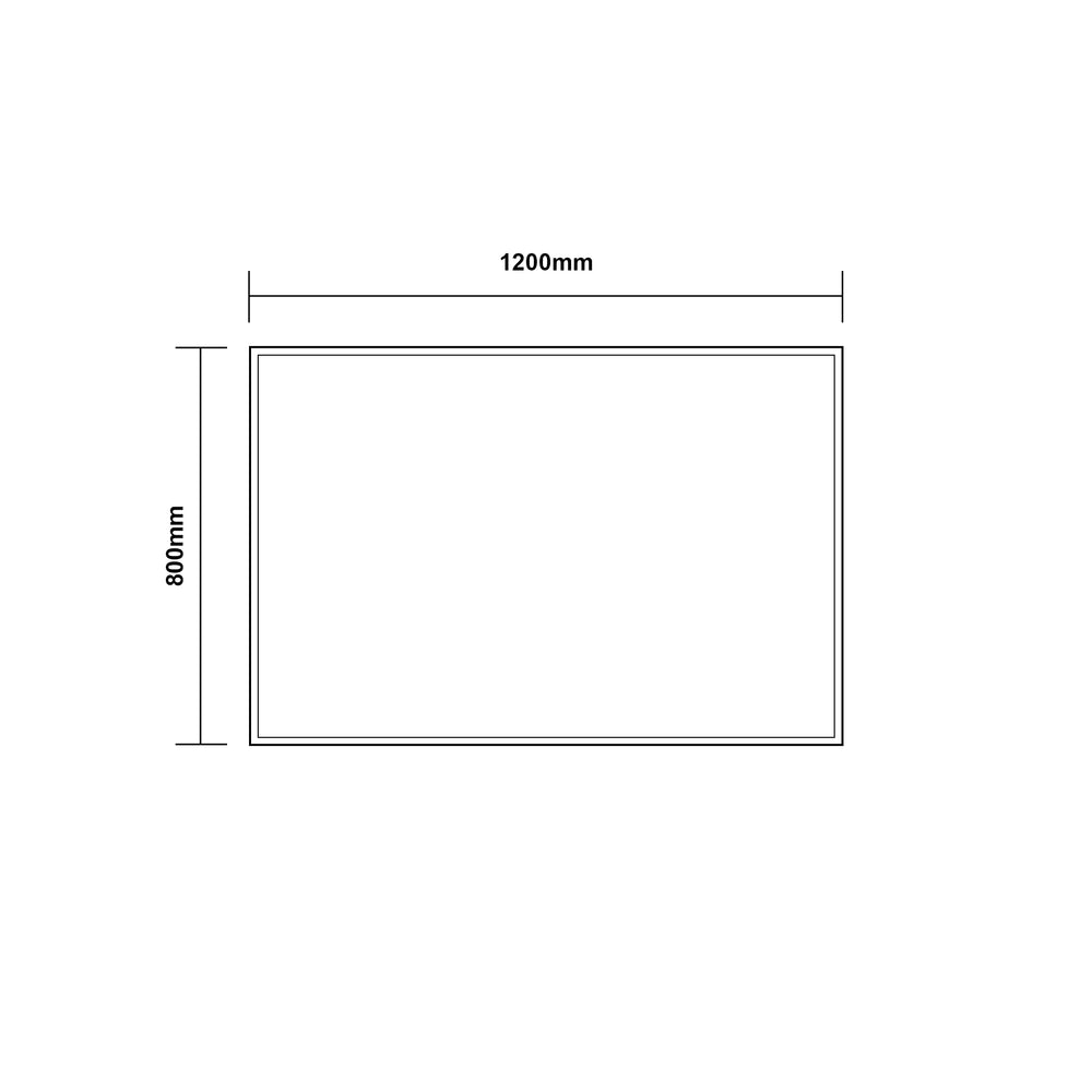 AQUAPERLA RECTANGULAR LED MIRROR 3 COLOUR LIGHTS CHROME 1200X800MM
