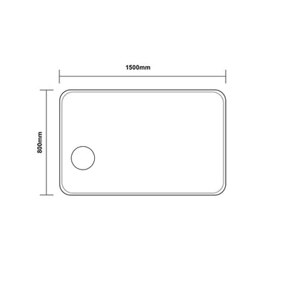 AQUAPERLA RECTANGULAR BACKLIT LED MIRROR 3 COLOUR LIGHTS CHROME 1500X800MM